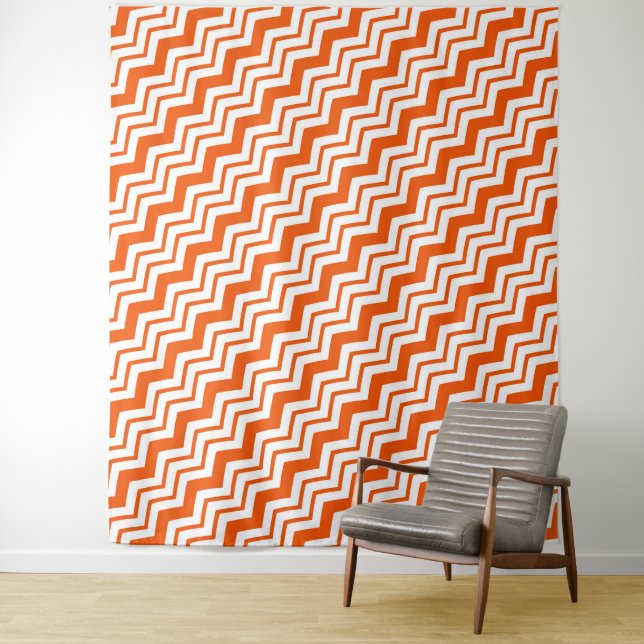 Tenture Conception de motif à chevron zigzag à motif orang (En situation)
