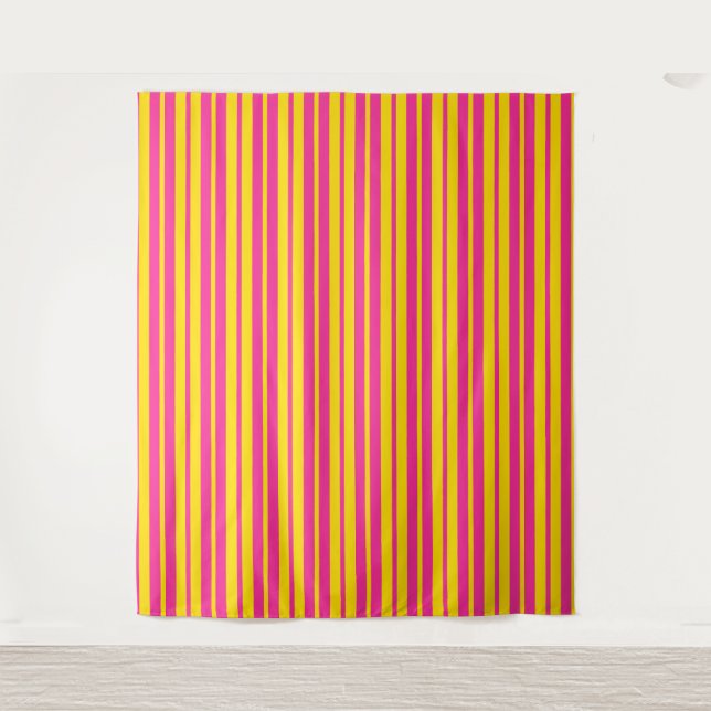 Tenture Conception de motif à rayures élégantes rose jaune (Devant)