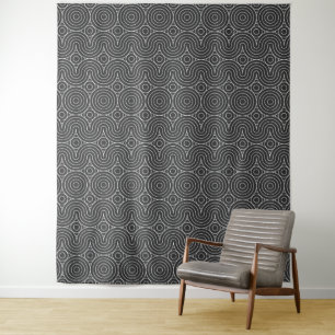 Tenture Conception de motif abstrait noir et blanc moderne