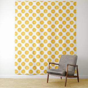 Tenture Conception de motif de soleil ensoleillé sur fond 