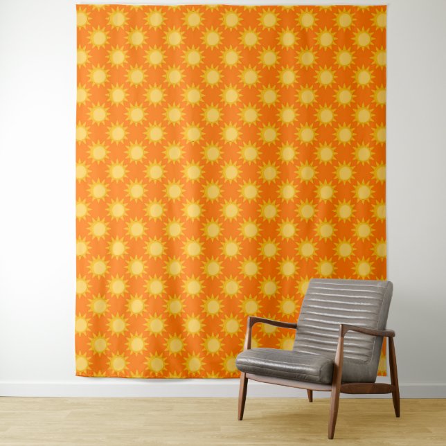 Tenture Conception de motif de soleil ensoleillé sur orang (En situation)