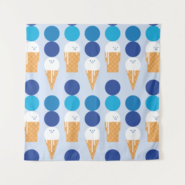 Tenture Conception de motif sans couture de glace cartoon  (Devant)