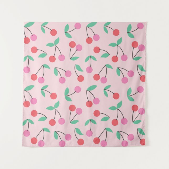 Tenture Conception de motif transparent de cerise mignonne (Devant)