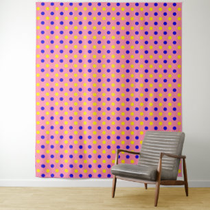 Tenture Conception de points polka rose bleu jaune