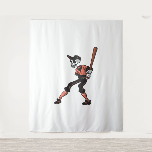 Tenture conception de squelette de baseball pour les joueu (Devant)