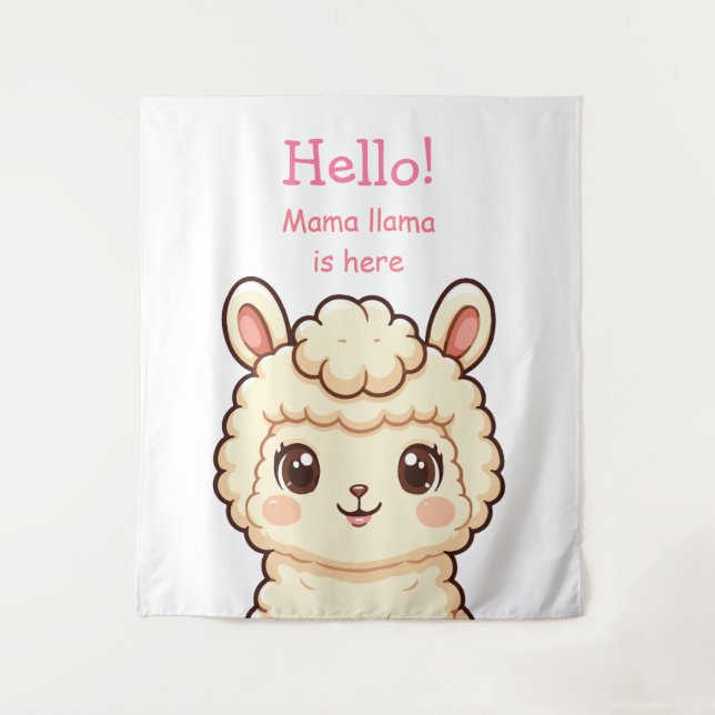Tenture Conception d'illustration de lama mignon (Devant)