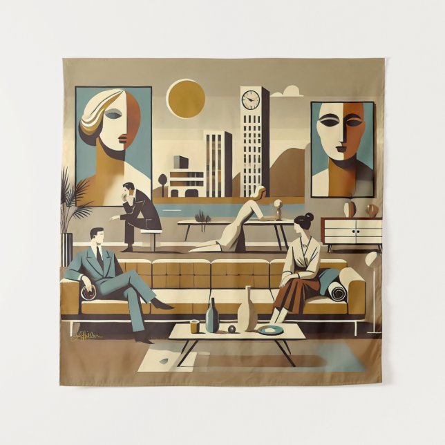 Tenture Conception d'intérieur d'art de salon du milieu du (Devant)
