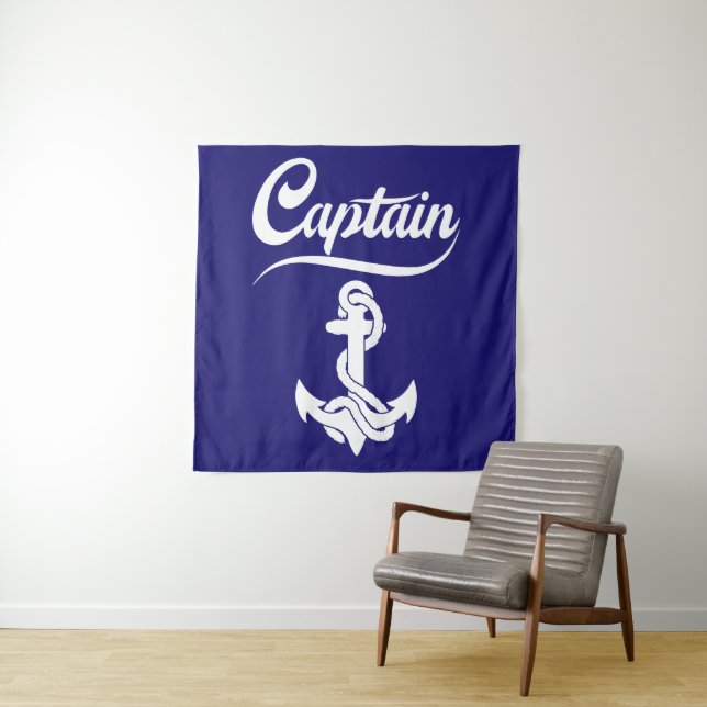 Tenture Conception nautique d'ancre de voilier capitaine (En situation)
