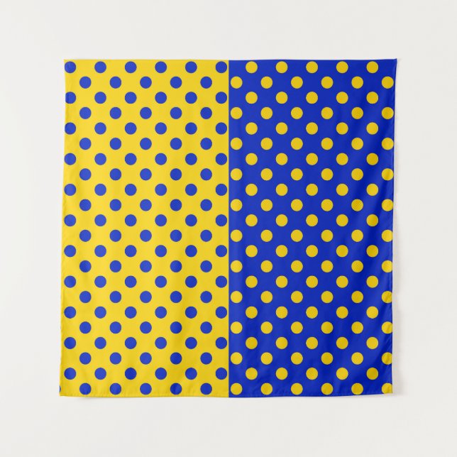 Tenture Conception Pois demi-bleue Jaune (Devant)