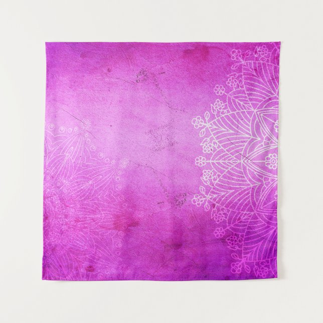Tenture Conception rose mandala méditation zen (Devant)