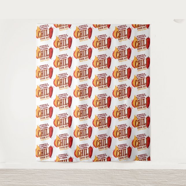 Tenture Concours de Chili | Fond et répétition étape par é (Devant)