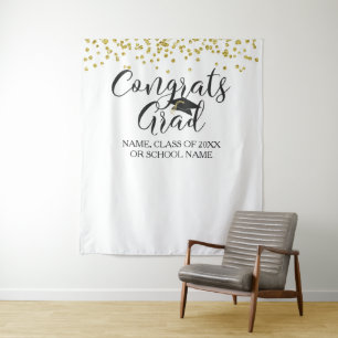 Tenture Confettis de remise de diplômes FÉLICITATIONS GRAD