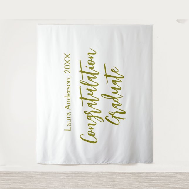 Tenture Congratulations graduate golden name class 20XX si (Devant)