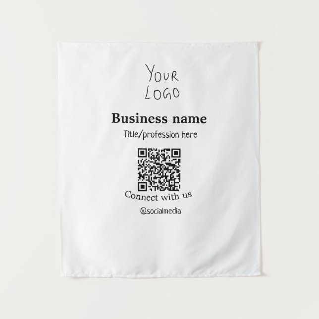 Tenture Connectez-vous avec nous logo entreprise QR nom de (Devant)