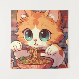 Tenture Consommation de chats nouilles Ramen