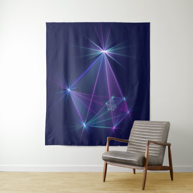 Tenture Constellation, Art Fractal Abstrait Fantastique (En situation)