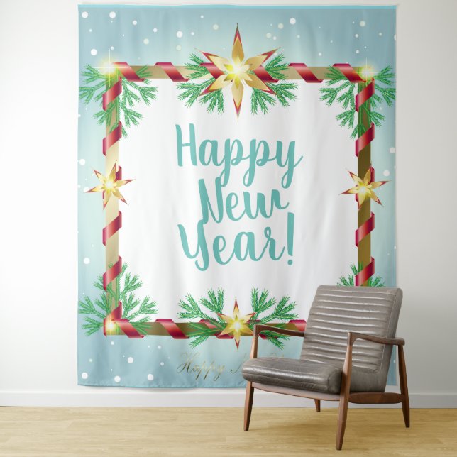 Tenture Conte de fées de la nuit de Noël. Fantaisie neige  (En situation)