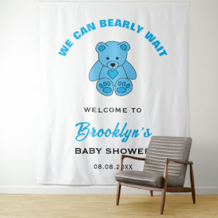 Tenture Contexte du baby shower Nous pouvons attendre tôt