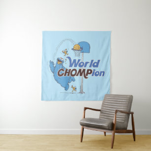 Tenture Cookie Monster Tirer sur des cerceaux de basket-