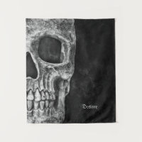 Cool Gothique Moitié Crâne noir et blanc Grunge