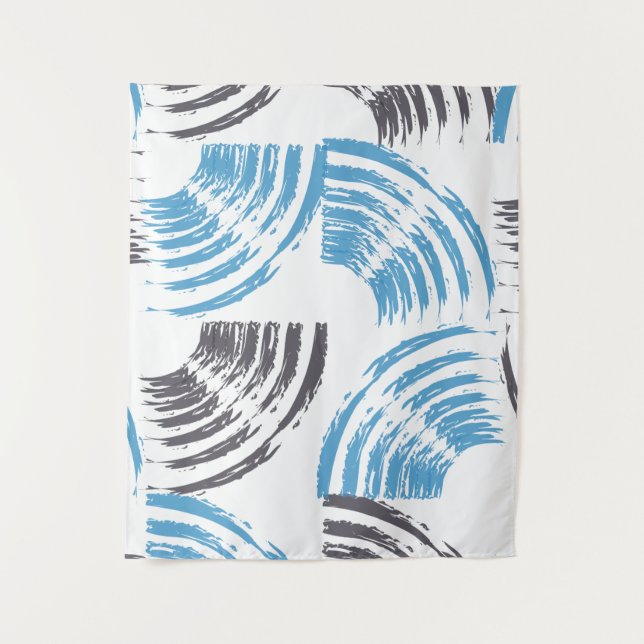 Tenture Cool, moderne, bleu abstrait tendance (Devant)