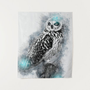 Tenture Cool Owl Chouette d'aquarelle Abstraite Gif co