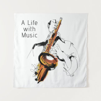 Tenture Cool Retro Man Playing Alto Saxophone - Jazz