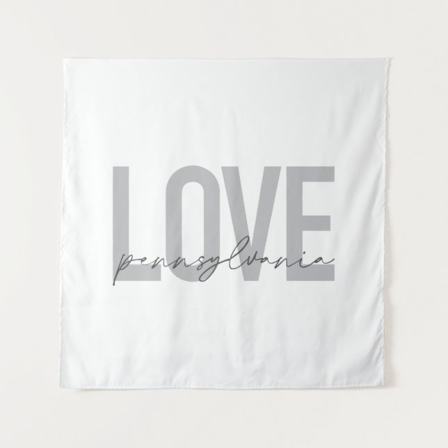 Tenture Cool, simple, design moderne Love Pennsylvania (Devant)