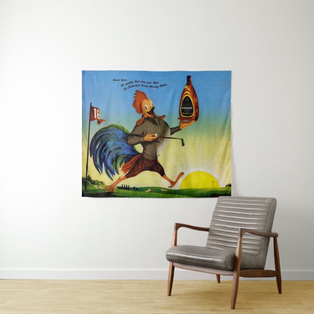 Tenture Coq Schenley Bourbon Sunny (En situation (horizontale))