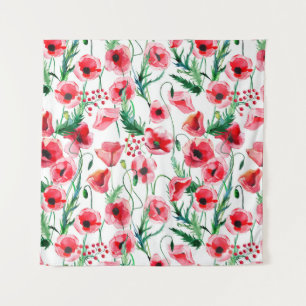 Tenture Coquelicots : illustration florale à l'aquarelle
