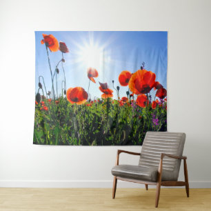 Tenture Coquelicots Rouges Sauvages Fleurs