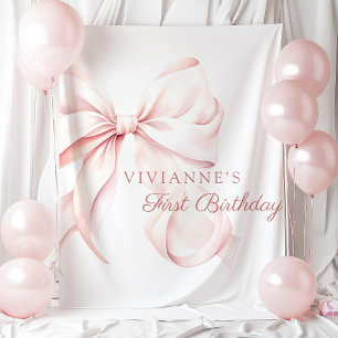 Tenture Coquette Bow rose Anniversaire
