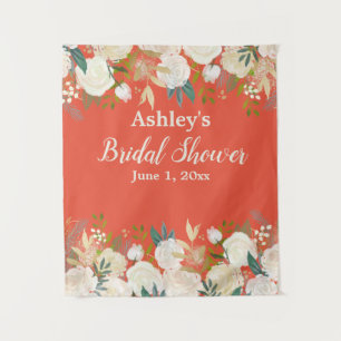 Tenture Coral Fête des mariées Photo Booth Backdrop fond C