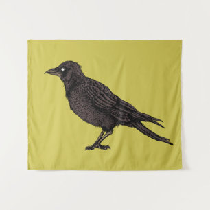 Tenture Corbeau Déplaisant Corbeau Lumineux d'encre gothiq