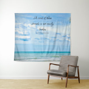 Tenture Cordon de trois brins Ocean Beach Blue