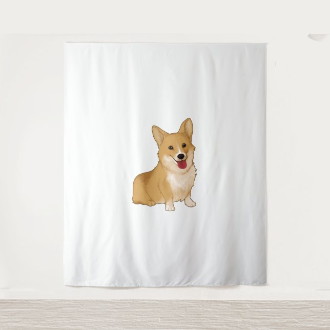 Tenture Corgi doux et souriant (Devant)