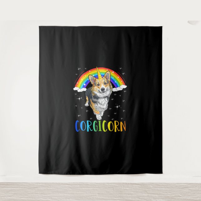 Tenture Corgicorn Corgi Unicorn Girls Garçons Enfants Rain (Devant)