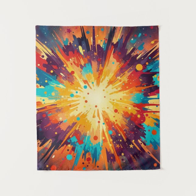 Tenture Cosmic Burst Abstract Splatter Art (Devant)