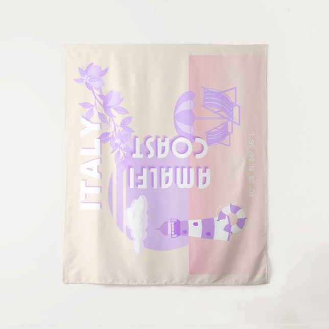 Tenture Côte d'Amalfi, Art de voyage, Élégance voyageuse,  (Devant)