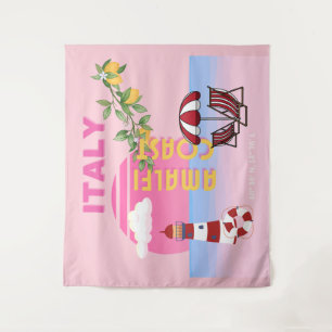 Tenture Côte d'Amalfi, Voyage à Preppy, Rose