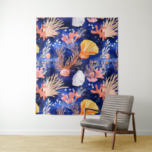Tenture Côtière rustique - Coquillages, Starfish, Reef (27
