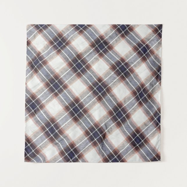 Tenture Coton écologique Gingham aux couleurs d'automne.  (Devant)
