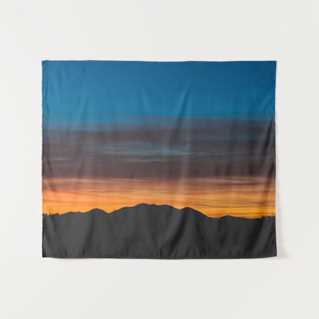 Tenture Coucher de soleil au-dessus de la silhouette du pa (Devant (Horizontal))