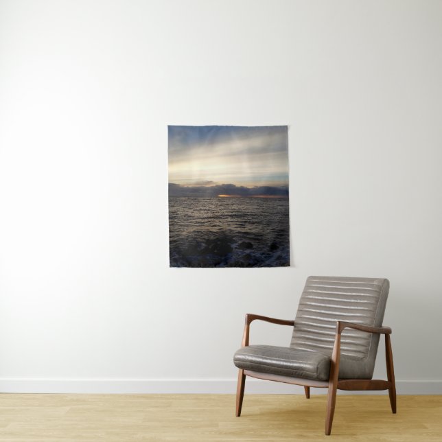 Tenture Coucher de soleil sur la mer du Nord (En situation)