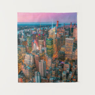 Tenture : Coucher de soleil sur la skyline de Manhattan   
