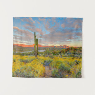 Tenture Coucher de soleil sur paysage désertique