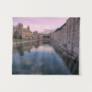 Tenture Coucher de soleil sur un petit canal à Cospicua, M