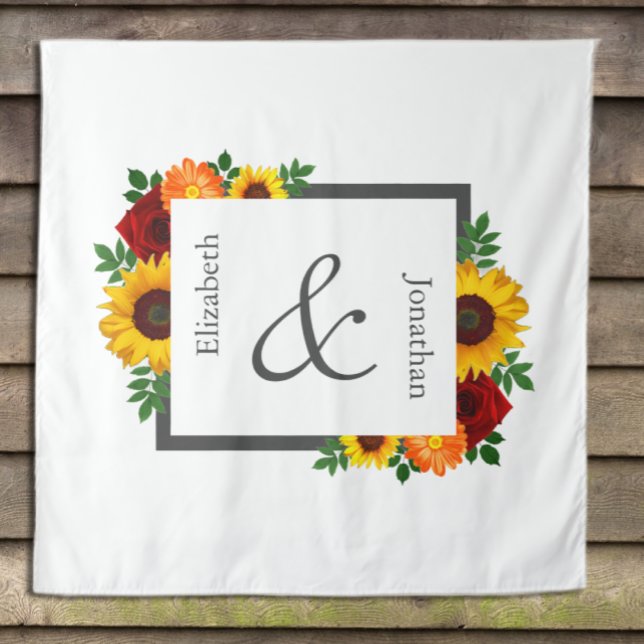 Tenture Coucher de soleil Tournesol Rose Fleurs Mariage (Créateur téléchargé)