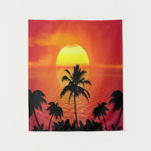 Tenture Coucher de soleil tropical sur la plage Lever de s