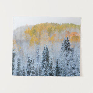 Tenture Couleurs d'automne des trembles et neige fraîche K